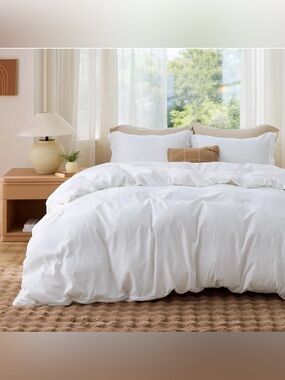 Duvet Cover King Size -Soft Double Brushed Bedding Set Zipper Closure, 3 Pieces,